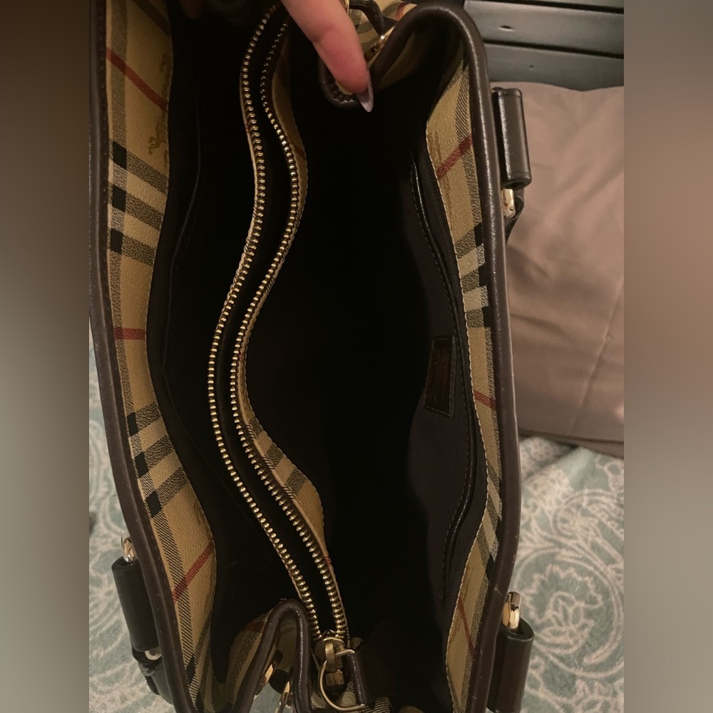 Authentic Burberry haymarket check large tote chocolate #designer #burberry - Picture 8 of 9